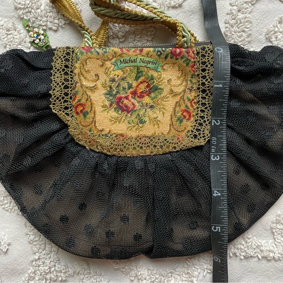 Michal Negrin Rose Tapestry Crystal Lace bag - Picture 5 of 8